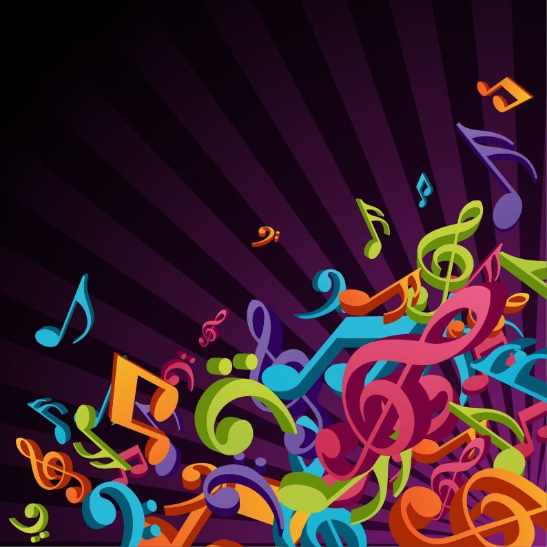free vector 3D Colorful Music Vector Background